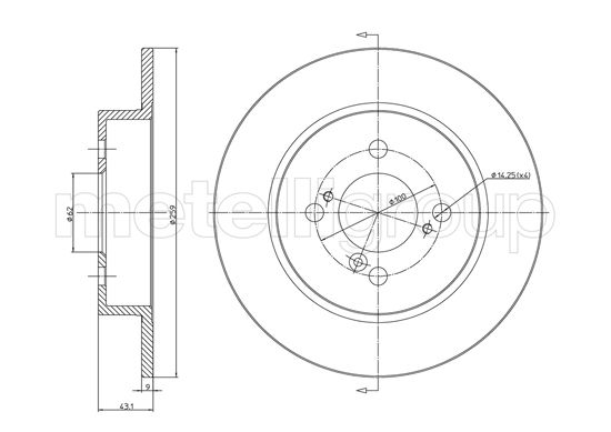 CIFAM 800-1256C Bremsscheibe