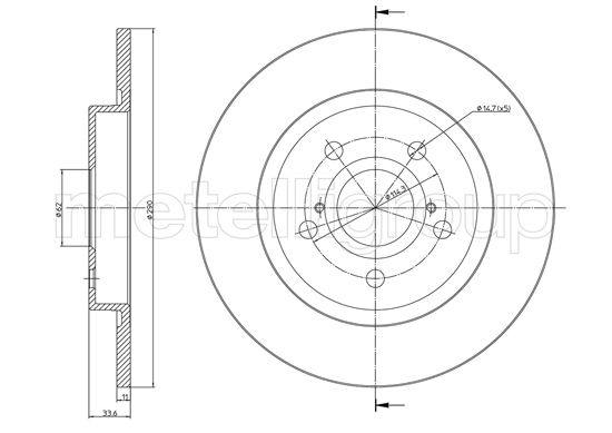 CIFAM 800-1274C Bremsscheibe