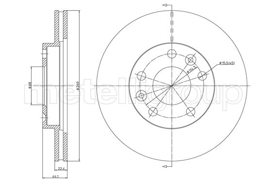 CIFAM 800-1288C Bremsscheibe