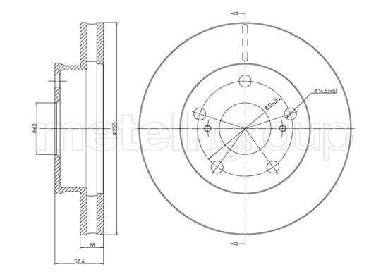 CIFAM 800-1481C Bremsscheibe