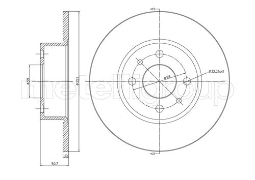 CIFAM 800-193C Bremsscheibe