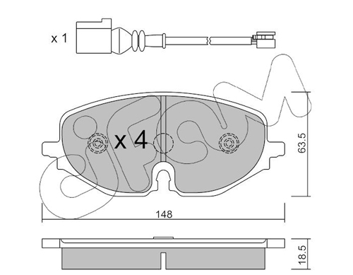 FEBI BILSTEIN 16557 Bremsekloss sett