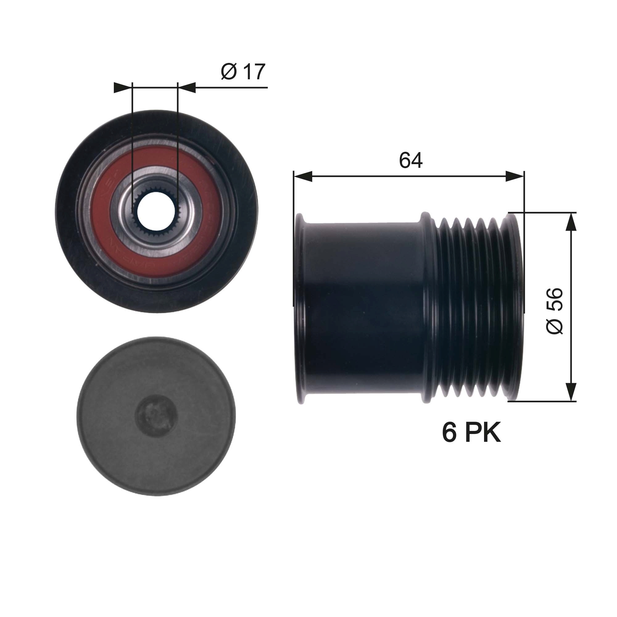 GATES OAP7151 Dispositivo ruota libera alternatore-Dispositivo ruota libera alternatore-Ricambi Euro