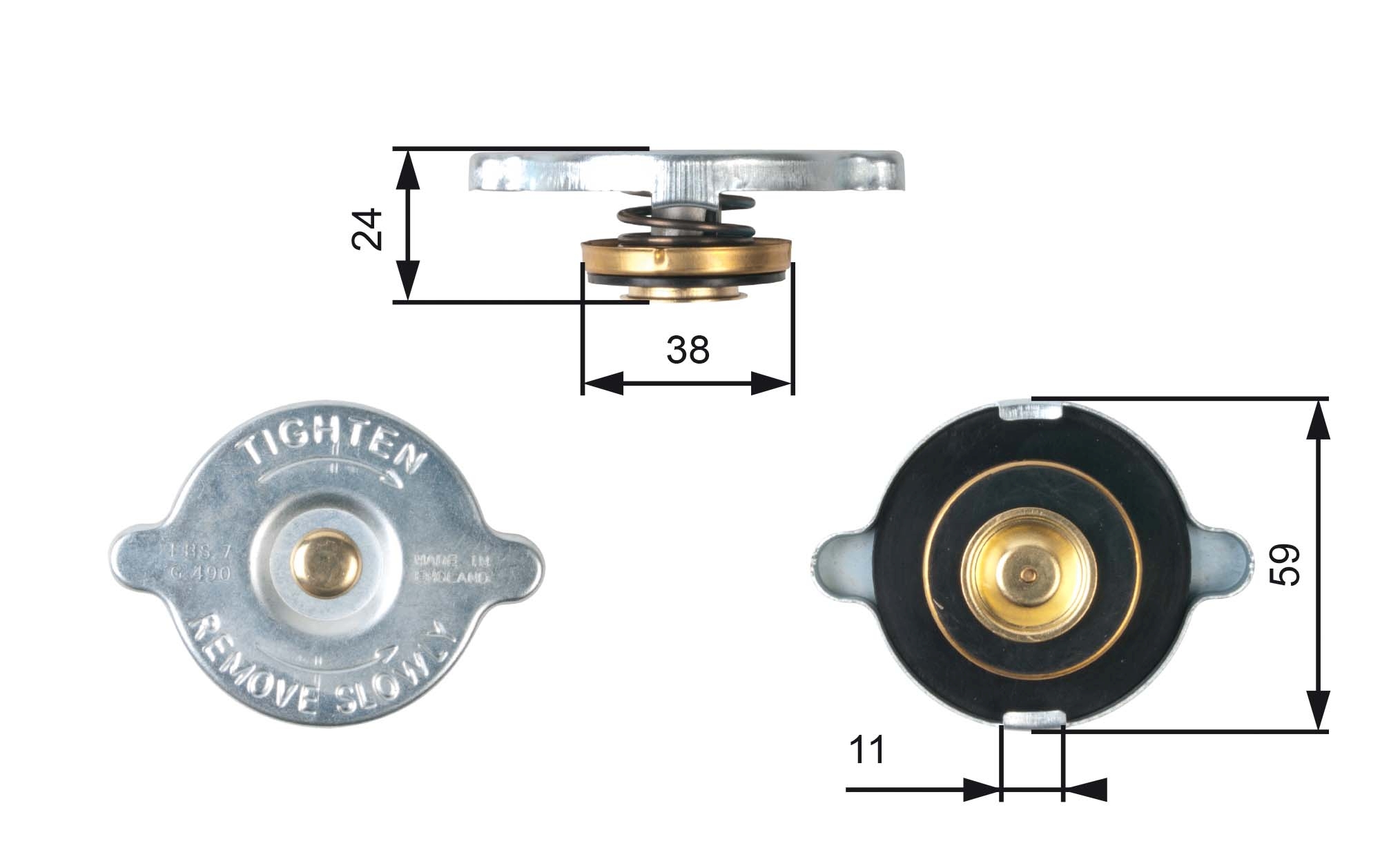 GATES RC107 Tappo, radiatore-Tappo, radiatore-Ricambi Euro