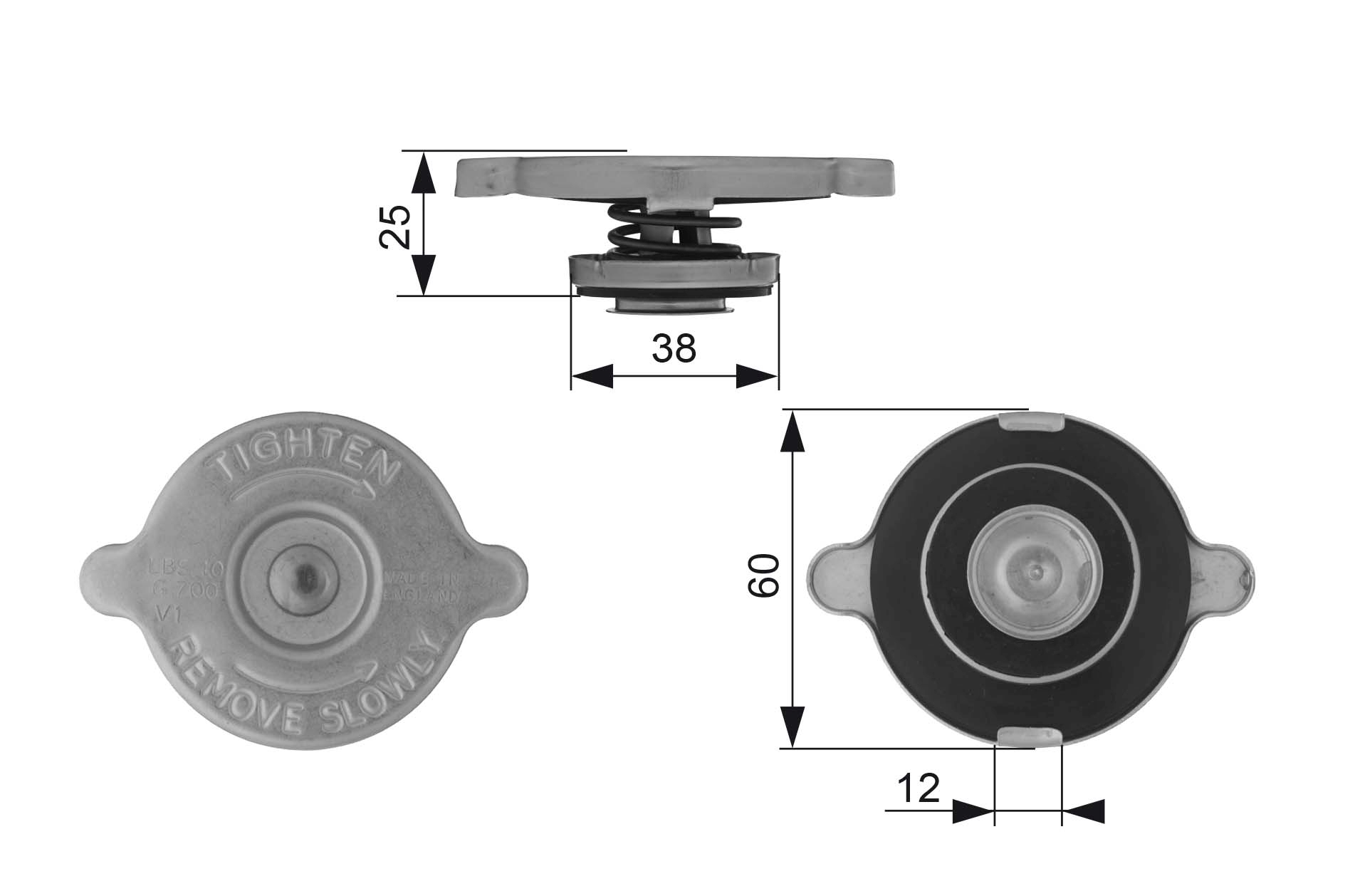 GATES RC132 Tappo, radiatore-Tappo, radiatore-Ricambi Euro