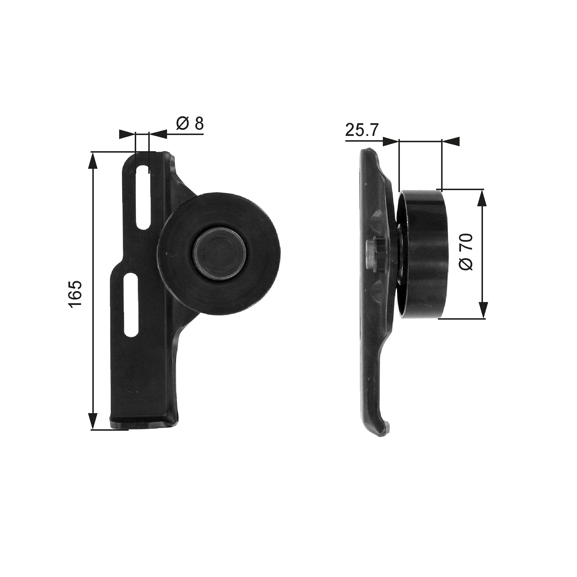 GATES T36035 Rullo tenditore, Cinghia Poly-V-Rullo tenditore, Cinghia Poly-V-Ricambi Euro