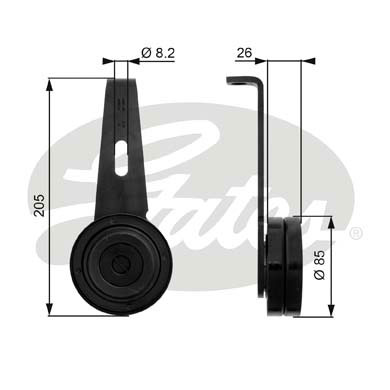 GATES T36059 Rullo tenditore, Cinghia Poly-V-Rullo tenditore, Cinghia Poly-V-Ricambi Euro