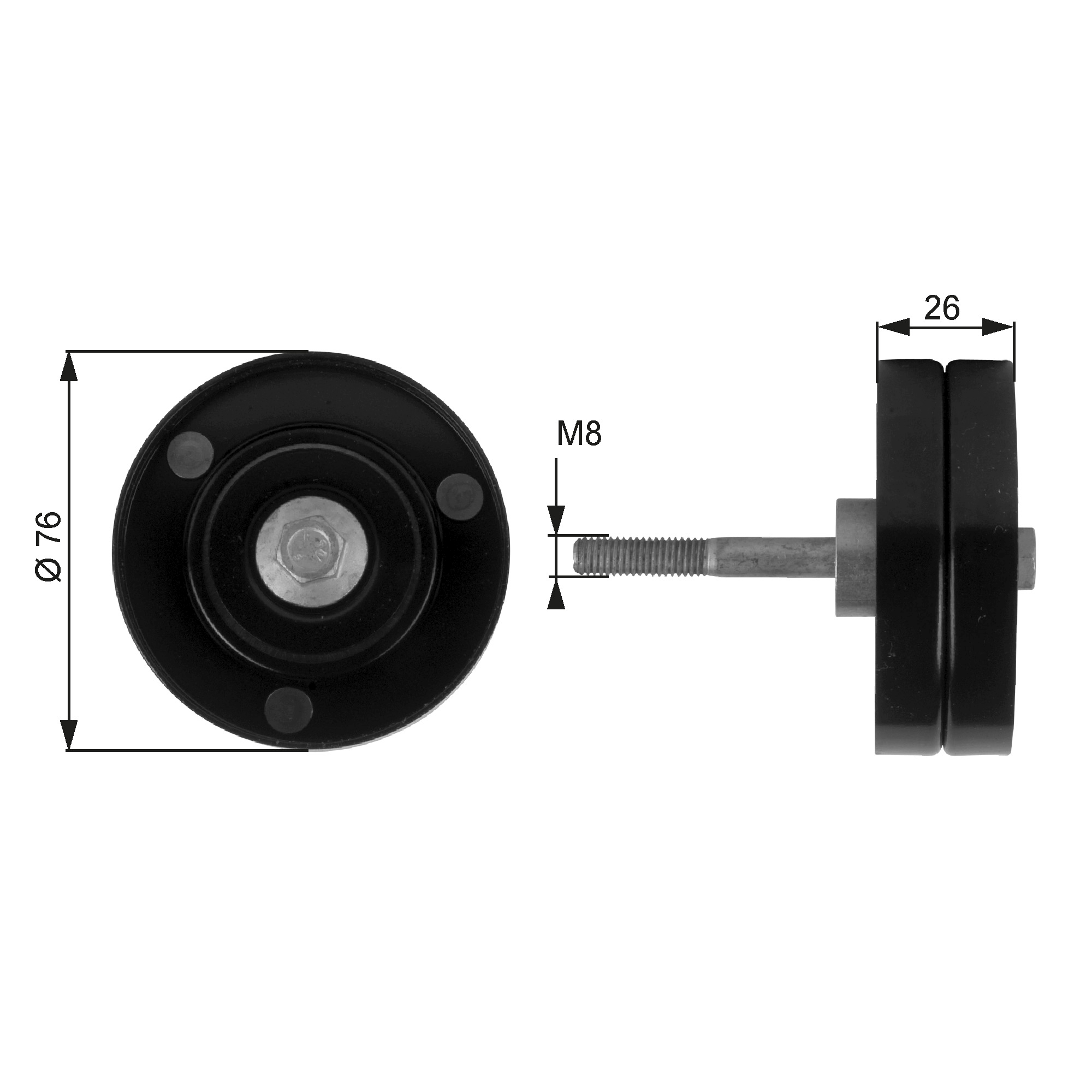 GATES T36184 Galoppino/Guidacinghia, Cinghia Poly-V-Galoppino/Guidacinghia, Cinghia Poly-V-Ricambi Euro