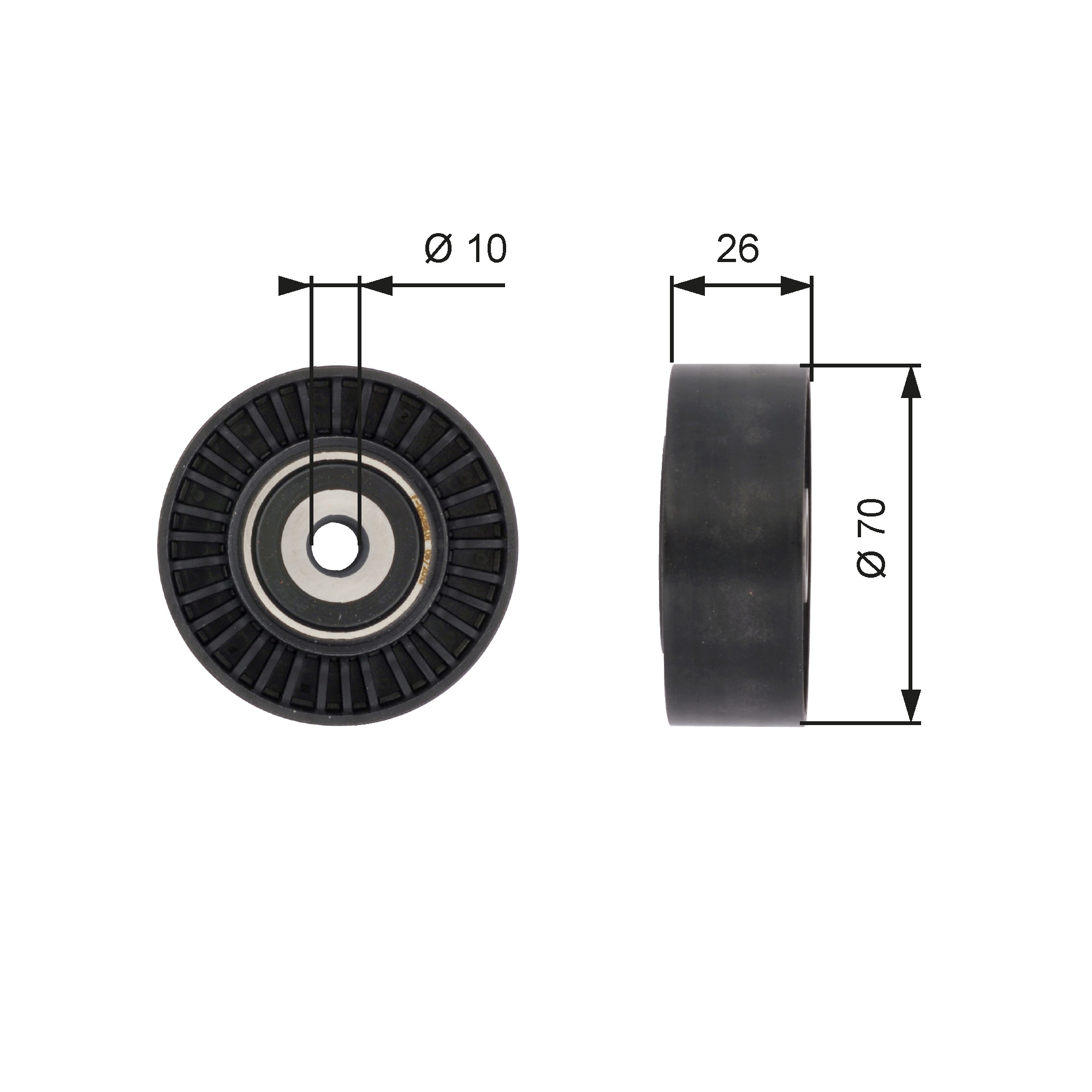 GATES T36393 Galoppino/Guidacinghia, Cinghia Poly-V-Galoppino/Guidacinghia, Cinghia Poly-V-Ricambi Euro