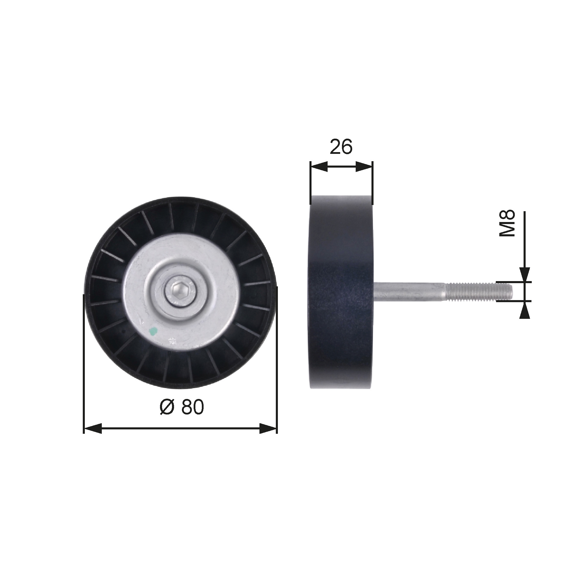 GATES T36399 Galoppino/Guidacinghia, Cinghia Poly-V-Galoppino/Guidacinghia, Cinghia Poly-V-Ricambi Euro