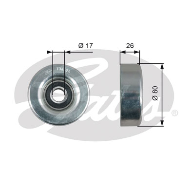 GATES T36424 Galoppino/Guidacinghia, Cinghia Poly-V-Galoppino/Guidacinghia, Cinghia Poly-V-Ricambi Euro