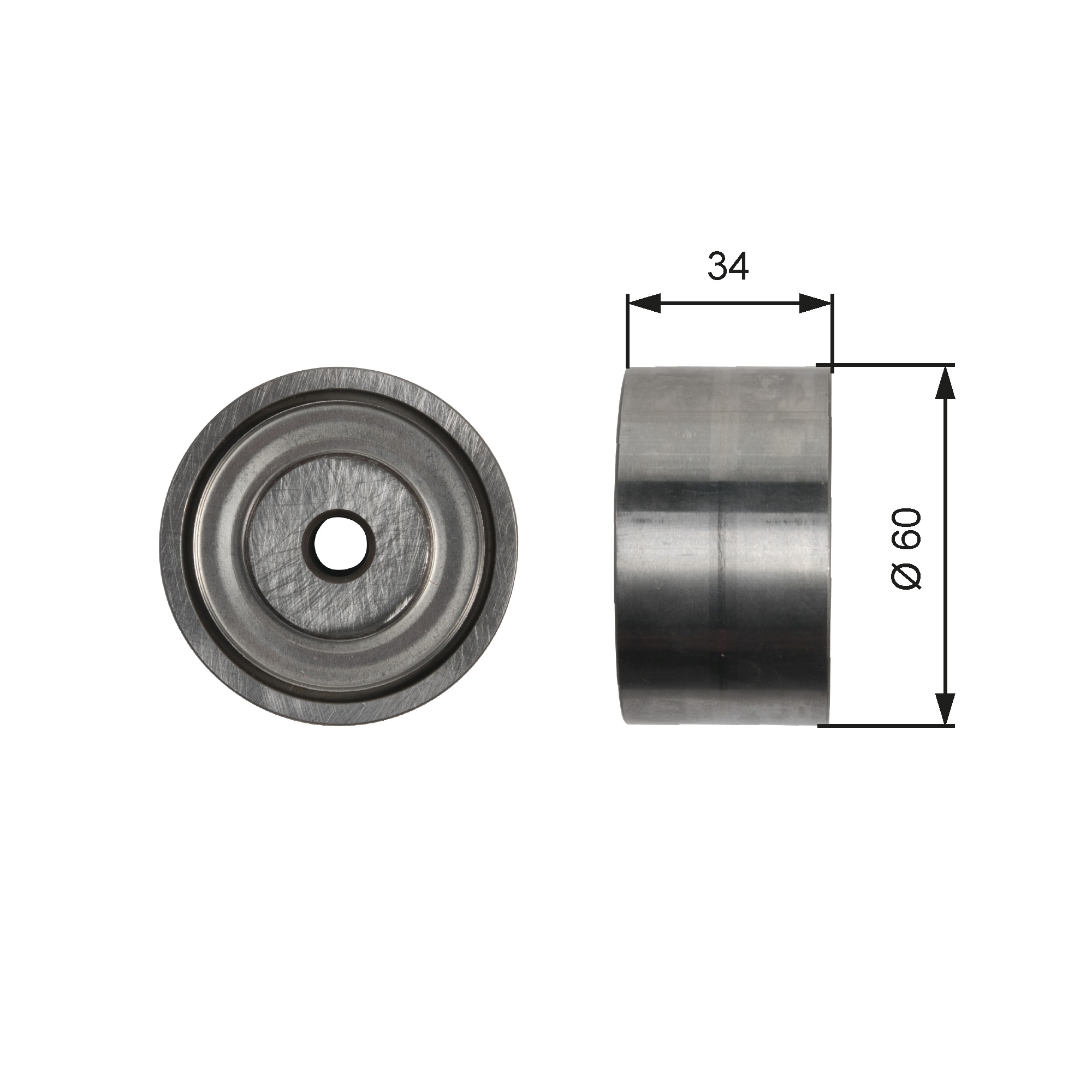 GATES T36480 Galoppino/Guidacinghia, Cinghia Poly-V-Galoppino/Guidacinghia, Cinghia Poly-V-Ricambi Euro