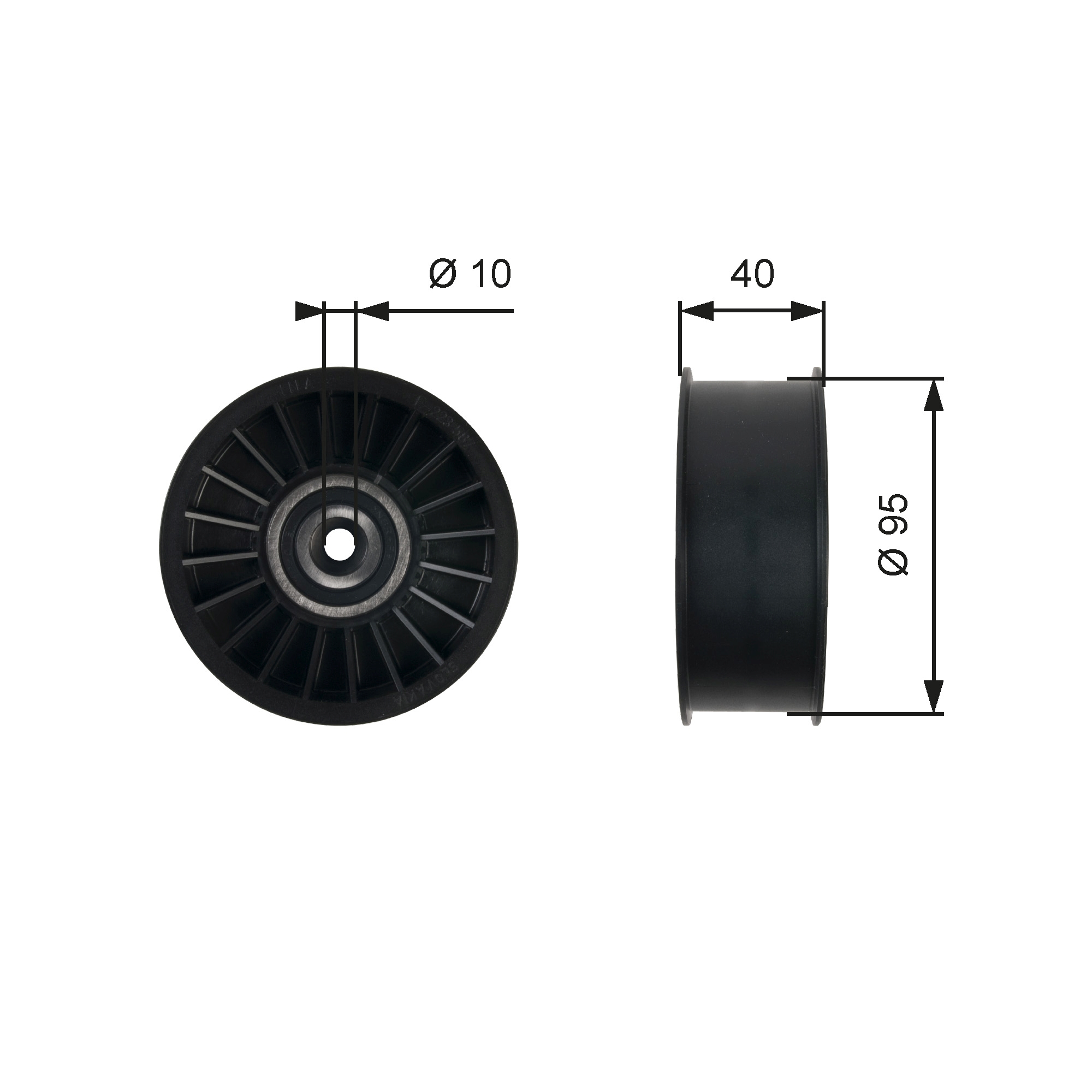 GATES T36500 Galoppino/Guidacinghia, Cinghia Poly-V-Galoppino/Guidacinghia, Cinghia Poly-V-Ricambi Euro