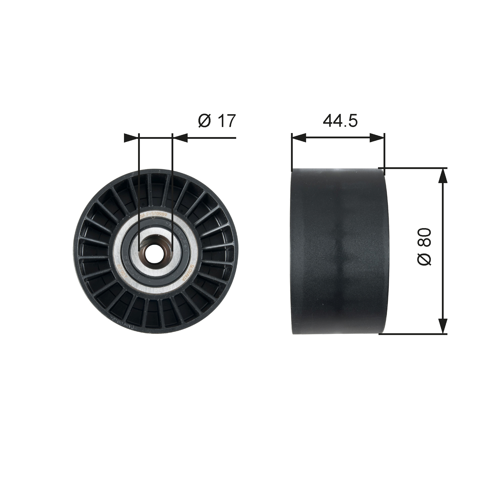 GATES T36509 Galoppino/Guidacinghia, Cinghia Poly-V-Galoppino/Guidacinghia, Cinghia Poly-V-Ricambi Euro