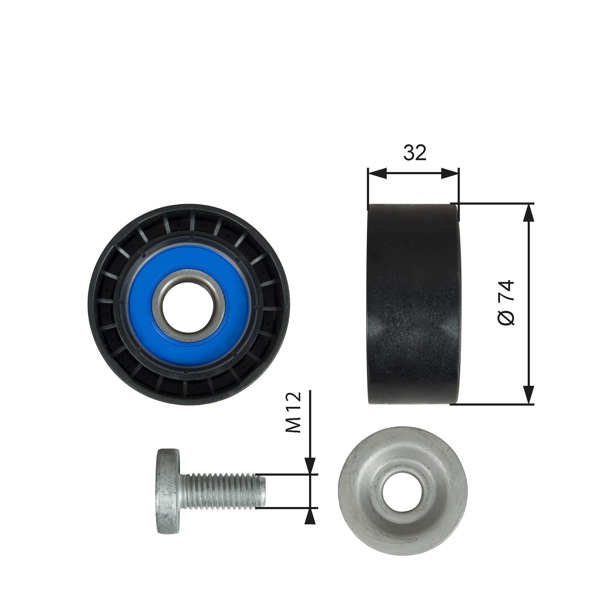 GATES T36527 Galoppino/Guidacinghia, Cinghia Poly-V-Galoppino/Guidacinghia, Cinghia Poly-V-Ricambi Euro