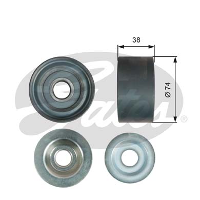 GATES T36535 Galoppino/Guidacinghia, Cinghia Poly-V-Galoppino/Guidacinghia, Cinghia Poly-V-Ricambi Euro