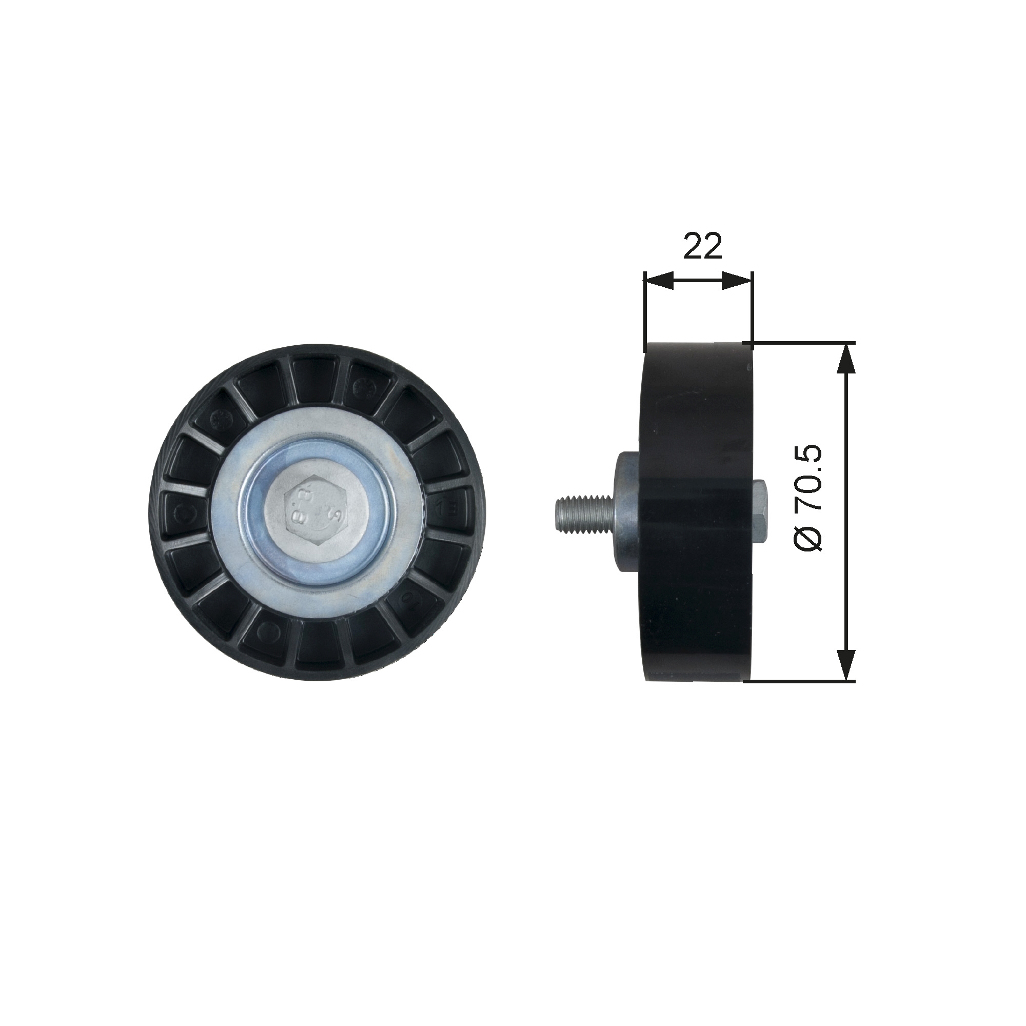 GATES T36607 Galoppino/Guidacinghia, Cinghia Poly-V-Galoppino/Guidacinghia, Cinghia Poly-V-Ricambi Euro