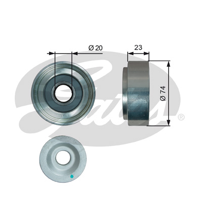 GATES T36752 Galoppino/Guidacinghia, Cinghia Poly-V