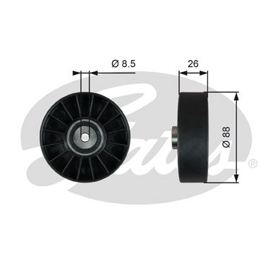 GATES T36758 Galoppino/Guidacinghia, Cinghia Poly-V