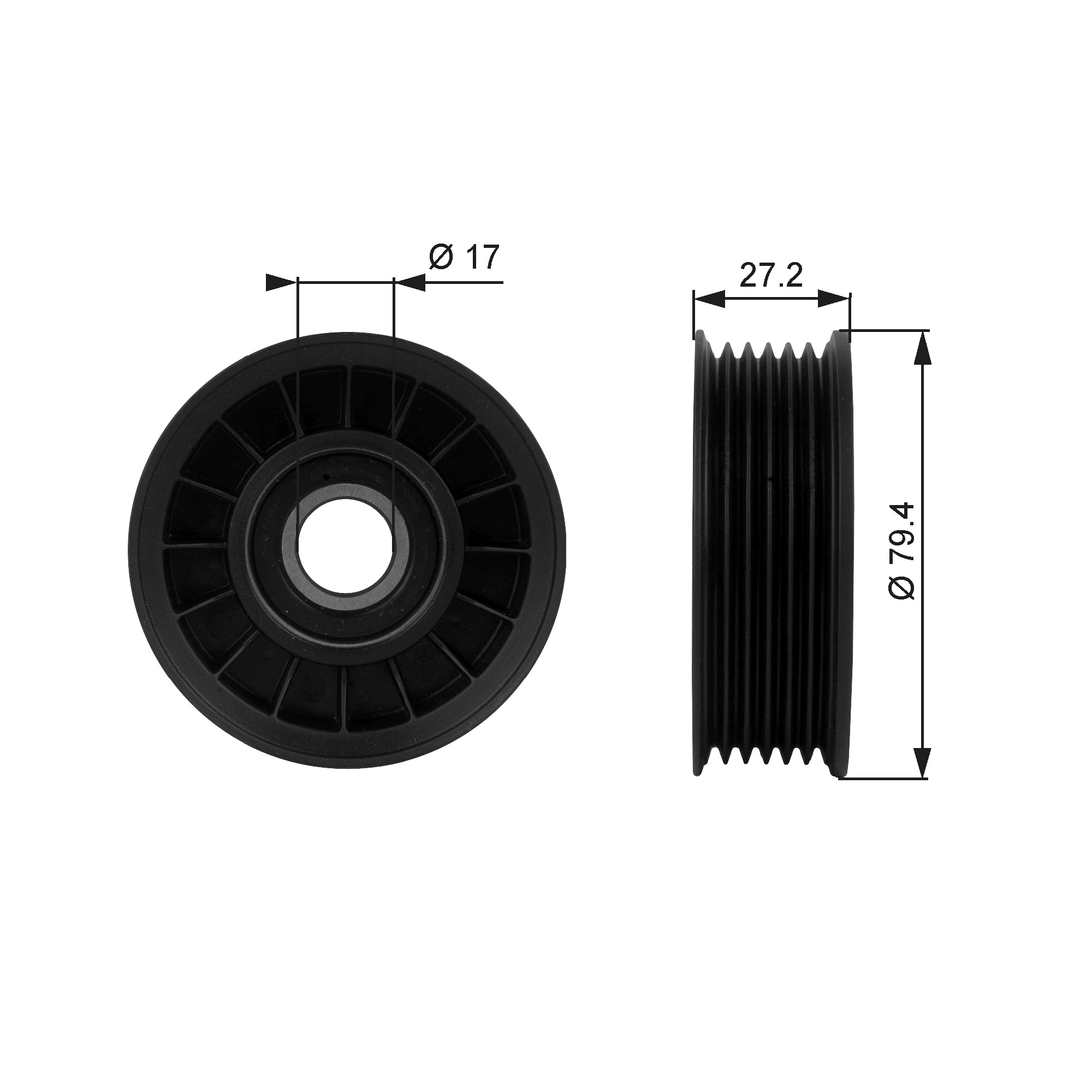 GATES T38009 Galoppino/Guidacinghia, Cinghia Poly-V-Galoppino/Guidacinghia, Cinghia Poly-V-Ricambi Euro