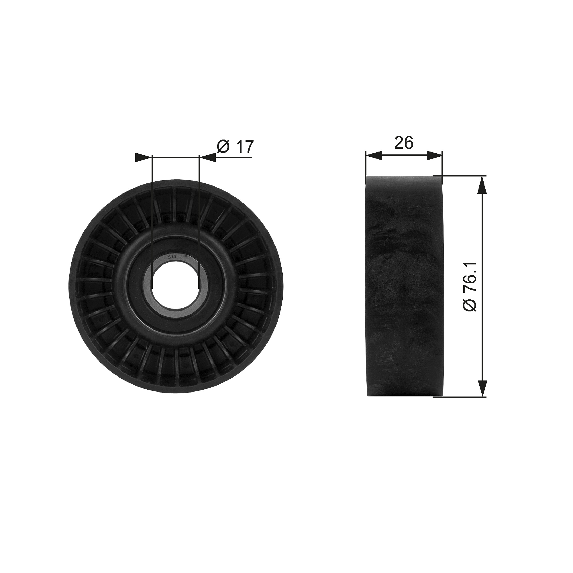 GATES T38015 Galoppino/Guidacinghia, Cinghia Poly-V