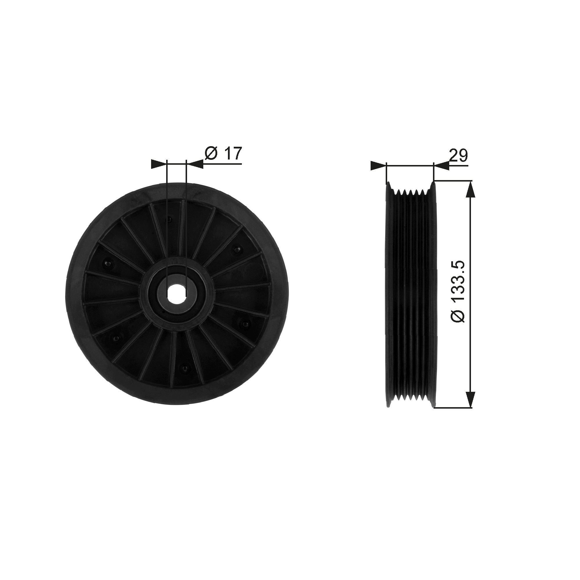 GATES T38034 Galoppino/Guidacinghia, Cinghia Poly-V-Galoppino/Guidacinghia, Cinghia Poly-V-Ricambi Euro