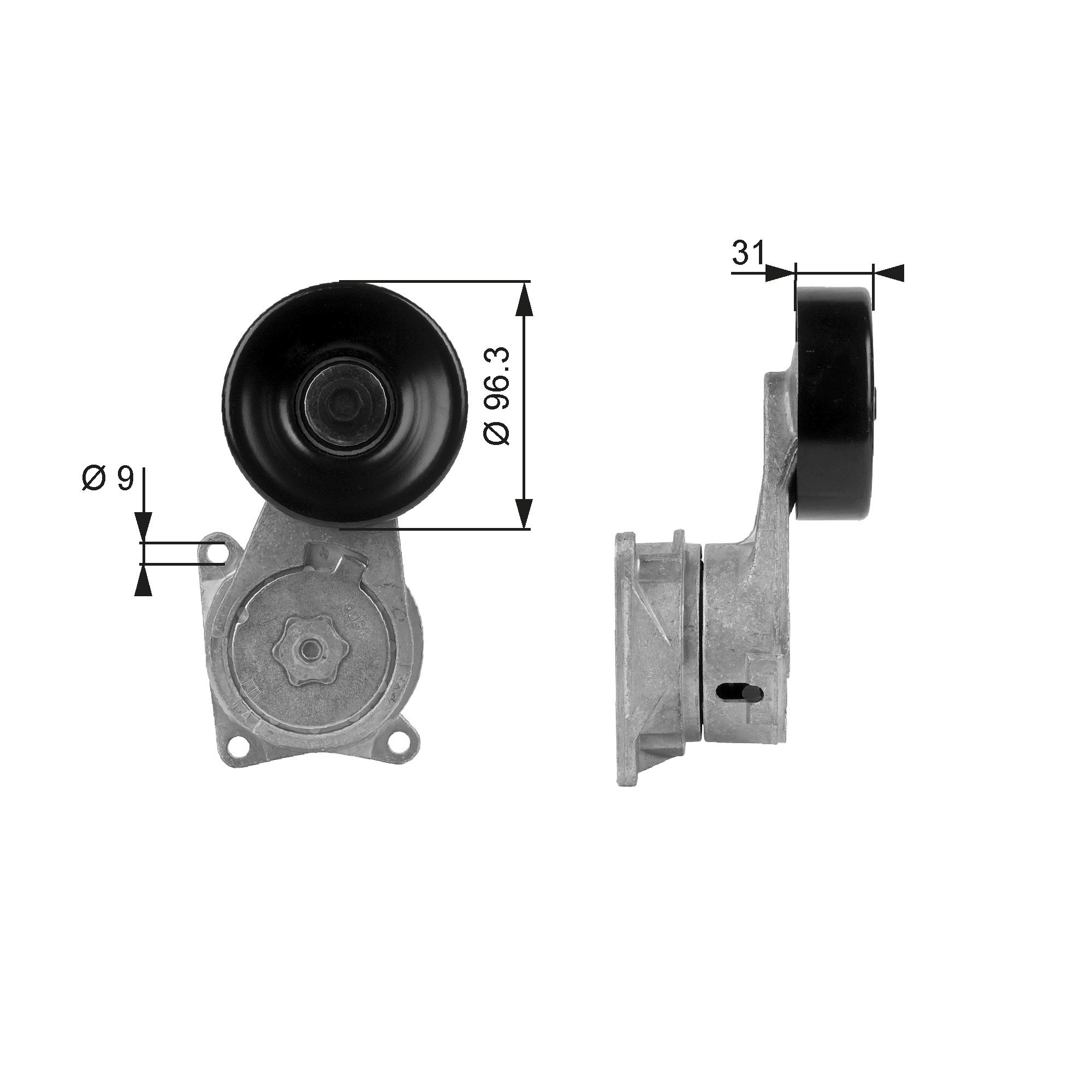 GATES T38170 Tendicinghia, Cinghia Poly-V-Tendicinghia, Cinghia Poly-V-Ricambi Euro