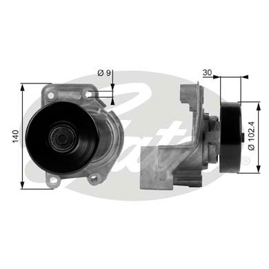 GATES T38173 Rullo tenditore, Cinghia Poly-V-Rullo tenditore, Cinghia Poly-V-Ricambi Euro