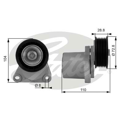 GATES T38204 Tendicinghia, Cinghia Poly-V