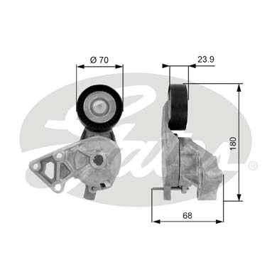 GATES T38307 Rullo tenditore, Cinghia Poly-V