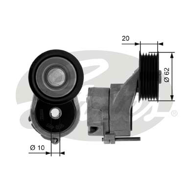 GATES T38450 Tendicinghia, Cinghia Poly-V-Tendicinghia, Cinghia Poly-V-Ricambi Euro