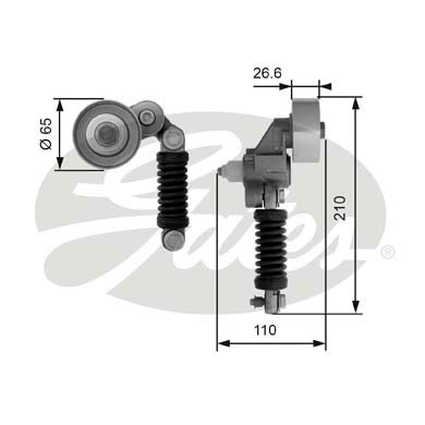 GATES T38481 Rullo tenditore, Cinghia Poly-V-Rullo tenditore, Cinghia Poly-V-Ricambi Euro