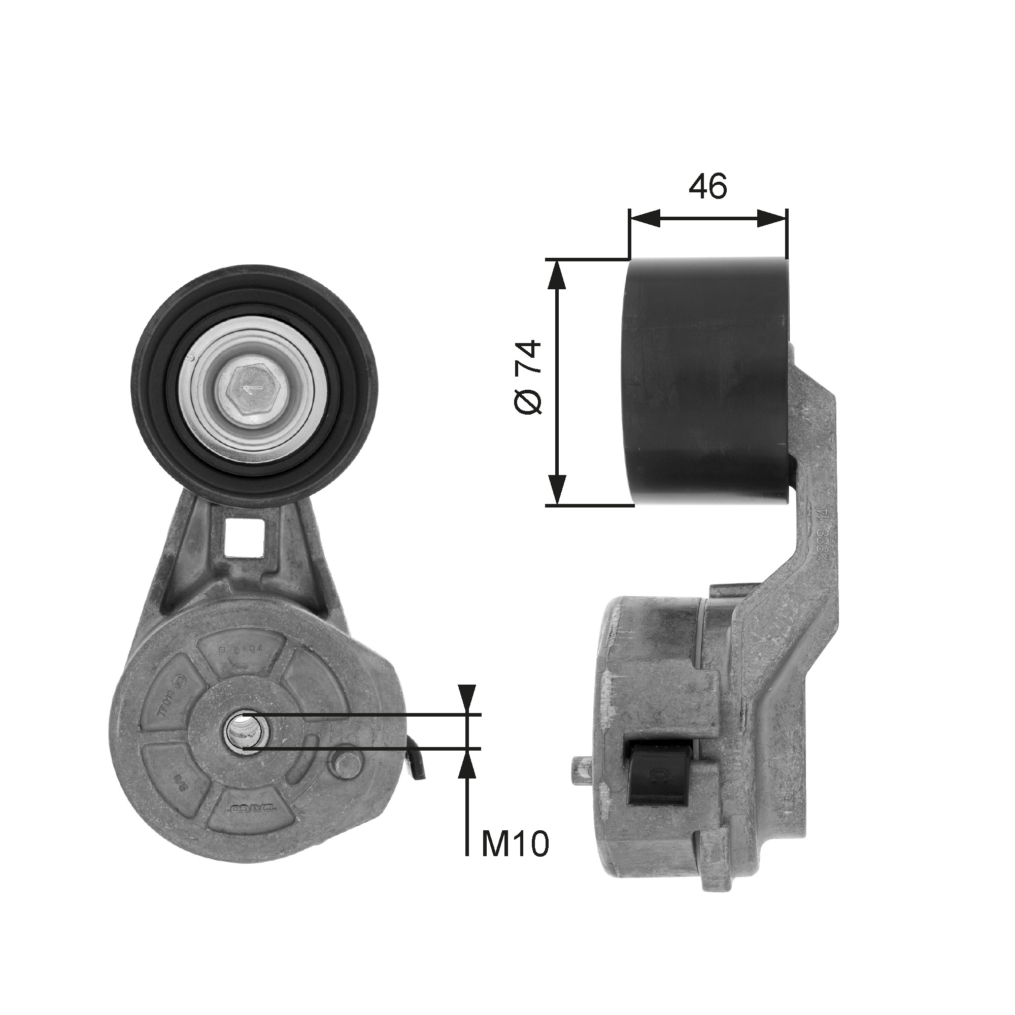 GATES T38602 Tendicinghia, Cinghia Poly-V-Tendicinghia, Cinghia Poly-V-Ricambi Euro