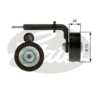 GATES T39005 Rullo tenditore, Cinghia Poly-V-Rullo tenditore, Cinghia Poly-V-Ricambi Euro