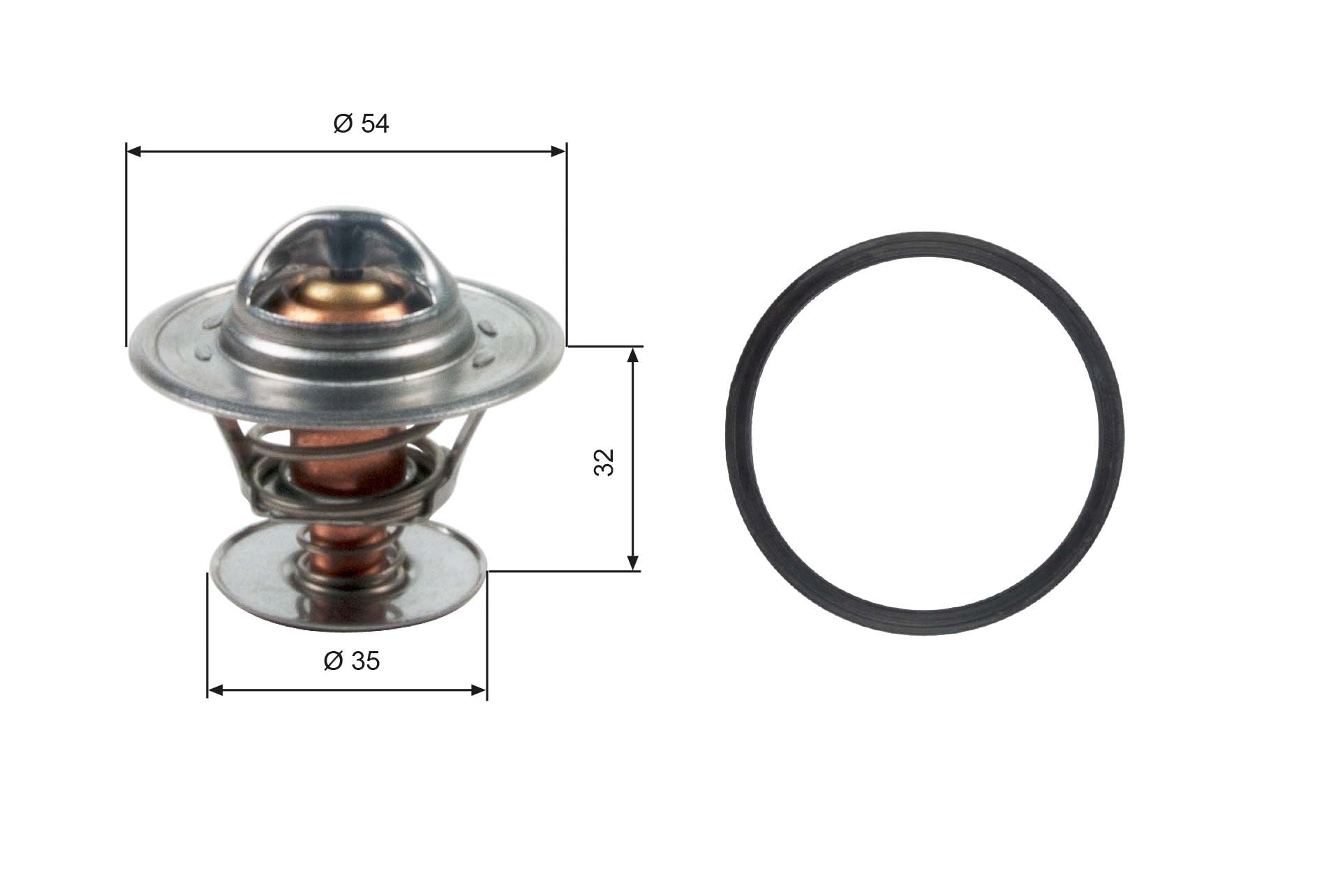 GATES TH13684G1 Termostato, Refrigerante