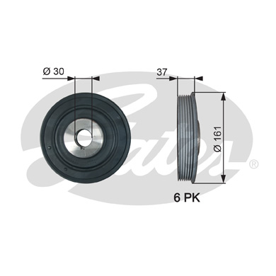 GATES TVD1002 Puleggia cinghia, Albero a gomiti-Puleggia cinghia, Albero a gomiti-Ricambi Euro