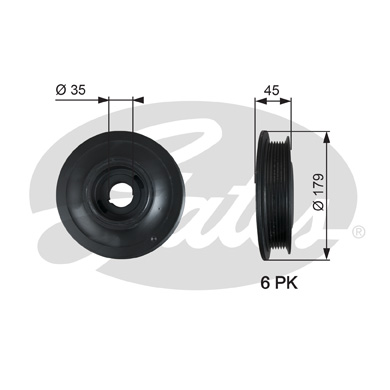 GATES TVD1012 Puleggia cinghia, Albero a gomiti