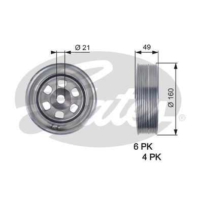 GATES TVD1086A DriveAlign® remskive, veivaksel