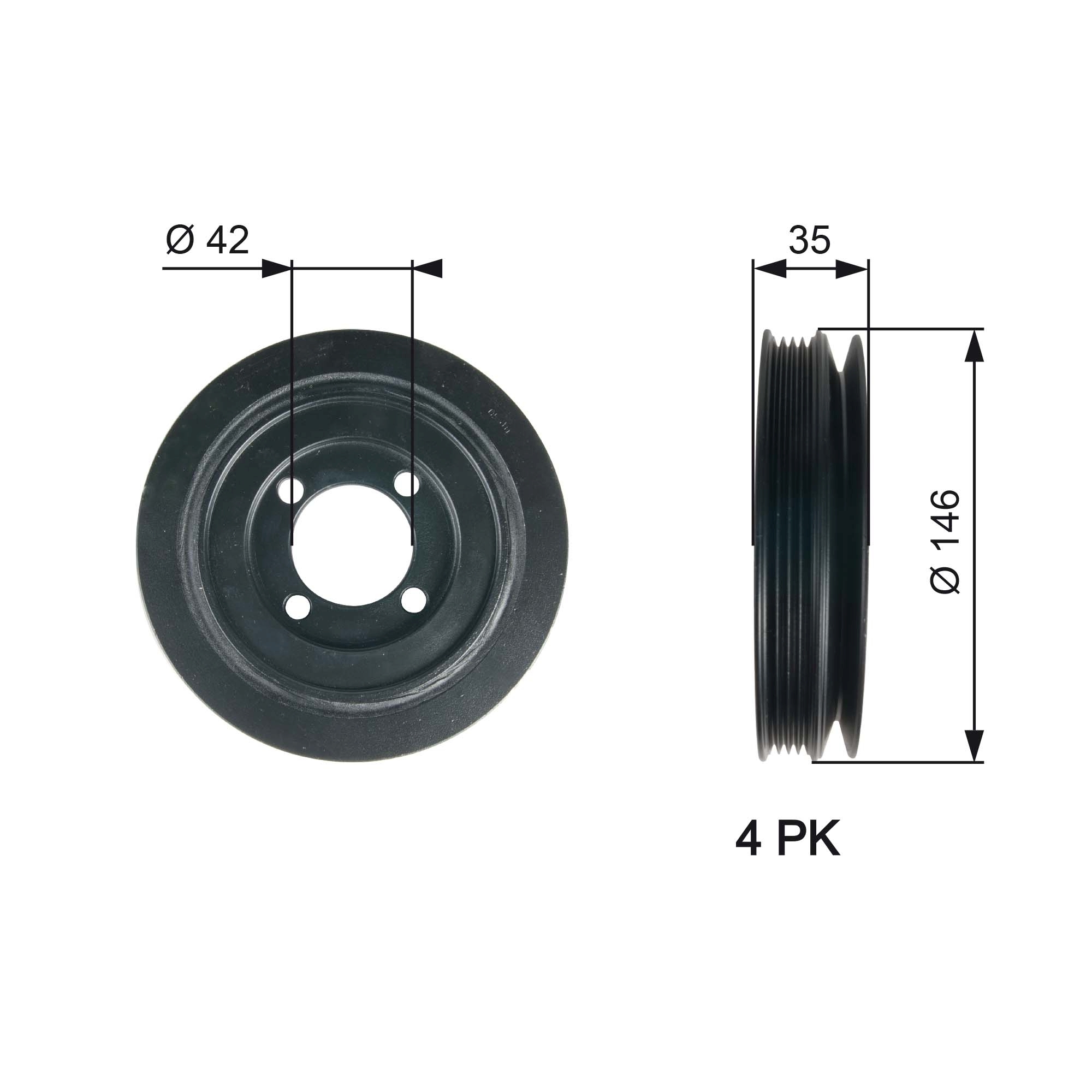 GATES TVD1115 Puleggia cinghia, Albero a gomiti