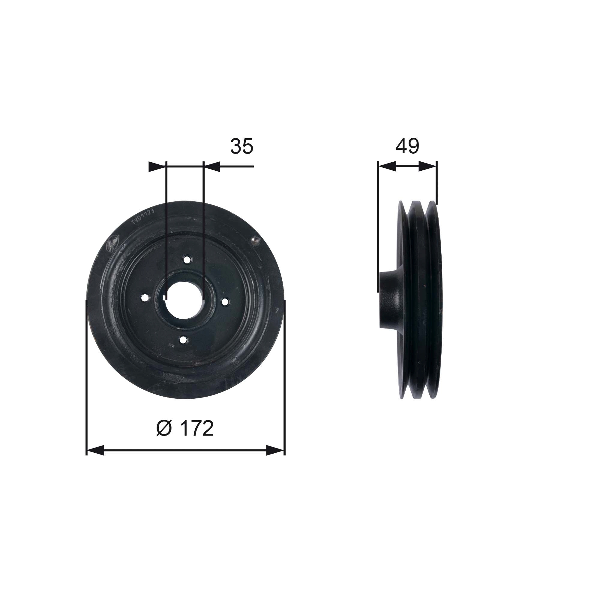 GATES TVD1123 Puleggia cinghia, Albero a gomiti