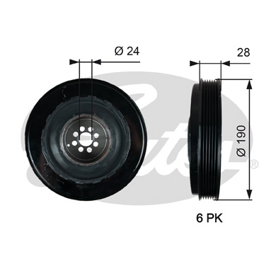 GATES TVD1133 Puleggia cinghia, Albero a gomiti-Puleggia cinghia, Albero a gomiti-Ricambi Euro