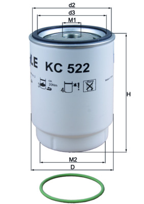 KNECHT KC 522D Fuel filter