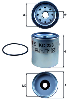 KNECHT KC 238D Fuel filter