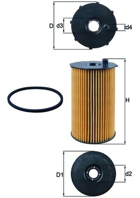 KNECHT OX 205/2D Öljynsuodatin