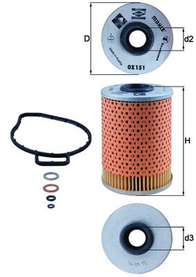 KNECHT OX 151D Öljynsuodatin