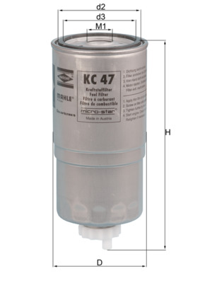 KNECHT KC 47 Fuel filter