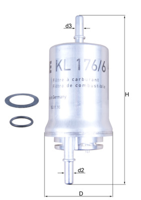 KNECHT KL 176/6D Bränslefilter
