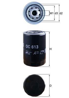 KNECHT OC 613 Oil Filter for CITROËN FIAT IRISBUS IVECO MITSUBISHI MULTICAR OTOKAR PEUGEOT TEMSA