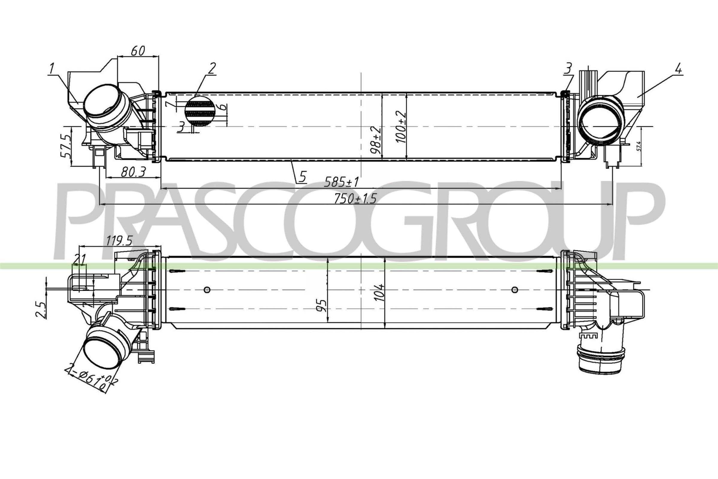 PRASCO BM250N001 Intercooler