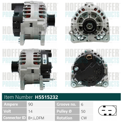 HOFFER H5515232 Alternatore